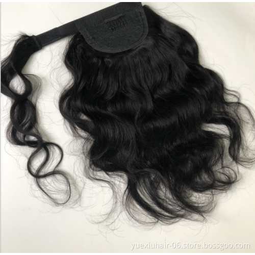 Wrap Around Ponytail 100% Virgin Human Hair Silky Straight, Remy Brazilian Human Hair Drawstring Ponytails